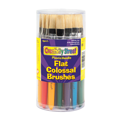 Chenille Kraft Creativity Street Colossal Paint Brushes, Natural, Flat, Assorted, Set Of 30
