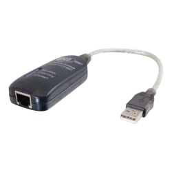 C2G 7.5in USB 2.0 to Ethernet Adapter - Network adapter - USB 2.0 - 10/100 Ethernet - silver