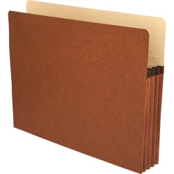 Business Source Expanding File Pockets, 3 1/2" Expansion, Letter Size, 8 1/2" x 11", Redrope, Box Of 25 File Pockets