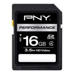 PNY Performance Class 4 SDHC™ Flash Memory Card, 16GB, P-SDH16G4-GE