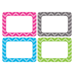 Teacher Created Materials Name Tags, Chevron, 2-1/2"H x 3-1/2"W, 36 Name Tags Per Pack, Set Of 6 Packs