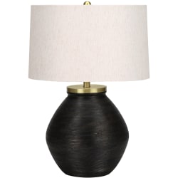 Monarch Specialties Merritt Table Lamp, 25"H, Ivory/Black