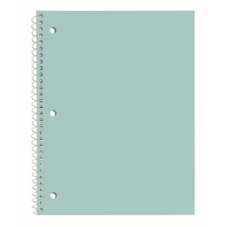 Just Basics® Poly Spiral Notebook, 8" x 10-1/2", 1 Subject, Wide Ruled, 70 Sheets, Light Green