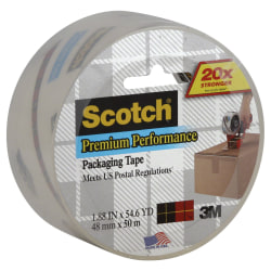 Scotch® 3850 Premium Performance Packaging Tape Refill Roll 1.88" x 54.6 Yd., Clear