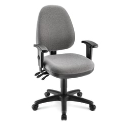 WorkPro® Patriot Multifunction Ergonomic Fabric Task Chair, Gray/Black, BIFMA Compliant