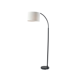 Adesso Simplee Jace Floor Lamp, 64"H, Off-White Textured Fabric Shade/Black Base