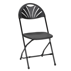 Cosco Classic Collection Fan Back Resin Folding Chair, Black, Pack Of 8