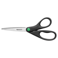 Westcott® KleenEarth 8" Scissors, 70% Recycled, Pointed, Black