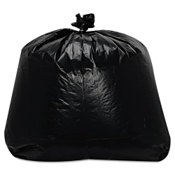 Trinity Plastics Low-Density Can Liners, 56 gal, 1.6 mil, 43" x 47", Black, Flat Pack, 100/Carton