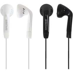 Koss KE7 Earbuds - Stereo - Black, White - Mini-phone (3.5mm) - Wired - 16 Ohm - 60 Hz 20 kHz - Earbud - Binaural - In-ear - 4 ft Cable