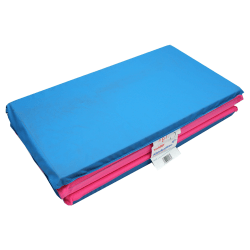 Peerless Plastics Toddler KinderMat With Pillow Section, 46" x 21", Blue/Pink