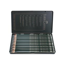 Faber-Castell 9000 Graphite Sketch Pencils, 5B - 5H, Design, Set Of 12