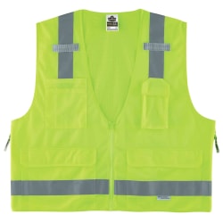 Ergodyne GloWear® Safety Vest, Surveyor's 8250Z, Type R Class 2, Small/Medium, Lime