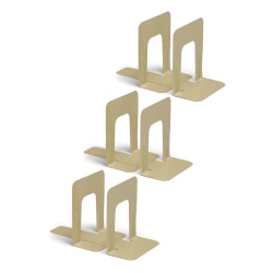 Charles Leonard Bookends, 9"H, Tan, 2 Per Pack, Set Of 3 Packs