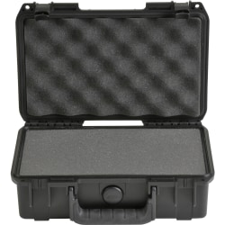 SKB Cases iSeries Injection-Molded Mil-Standard Waterproof Case With Cubed Foam And Cushion Grip Handle, 10-3/4"H x 6-1/8"W x 3-1/4"D, Black