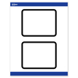 Avery® Print-To-The-Edge Postcards With Sure Feed® Technology, S00-DM4-PRMWC10, Rectangle Rounded Corners, 4-1/4" x 5-1/2", Matte White, Preprinted Double Black Border Design, Pack Of 20