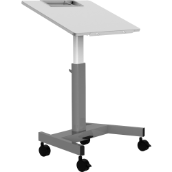 Luxor Pneumatic Adjustable-Height Flip-Top 28"W Student Desk/Nesting Desk, Gray