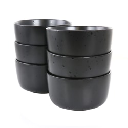 Studio 3B Mio 6-Piece Round Stoneware Bowl Set, 5-1/2", Pepper