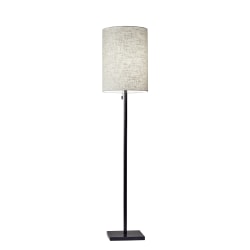 Adesso® Liam Floor Lamp, 60-1/2"H, Natural Shade/Dark Bronze