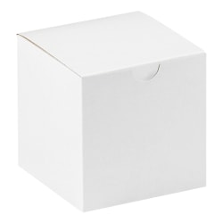 Partners Brand Gift Boxes, 4"L x 4"W x 4"H, 100% Recycled, White, Case Of 100