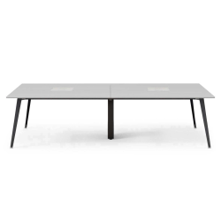 Branch Furniture Quad Computer Desk, 96" x 48", Fog/Charcoal