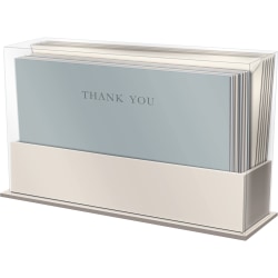 Lady Jayne Flat-Panel Note Cards With Envelopes, Thank You, Neutral Blue, 3-1/2" x 5-1/2", Pack Of 50 Cards