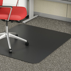 Deflect-O Chair Mat For Medium-Pile Carpet, Rectangular, 36"W x 48"D, Black