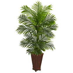 Nearly Natural Kentia Palm 60"H Artificial Tree With Decorative Planter, 60"H x 20"W x 15"D, Green