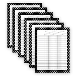 Creative Teaching Press Incentive Chart, Black With White Dots, 17" x 22", Pack Of 6