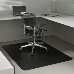 Deflect-O® Chair Mat For Low-Pile Carpets, For Commercial-Grade Carpeting, 46"W x 60"D, Black