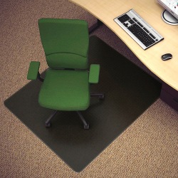 Deflect-O® EconoMat Vinyl Chair Mat For Hard Floors, Rectangular, 45"W x 53"D, Black