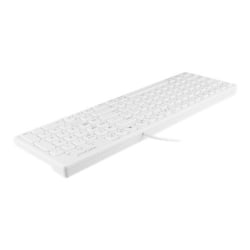 Macally 103 Key USB Keyboard with Short-Cut Keys, Full-Size, White