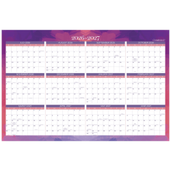 Mead Cambridge® Filbert 2026-2027 Erasable Wall Calendar, Reversible Academic Year/Regular Year, Extra Large, 24" x 36"