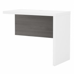Office by Kathy Ireland® Echo 37"W Desk Return, Pure White/Modern Gray, Standard Delivery
