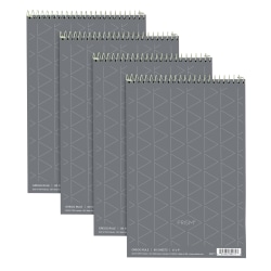 TOPS™ Prism+™ Color Steno Notebooks, 6" x 9", Gregg Ruled, 30% Recycled, 80 Sheets, Gray, Pack Of 4
