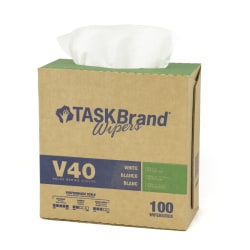 Hospeco TaskBrand V40 DRC Interfold Wipes, 9"H x 16-1/2"D, White, 900 Sheets Per Pack, Case Of 9 Packs