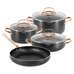 Korkmaz Galaksi 7-Piece Aluminum Nonstick Cookware Set, Black, 995120756M