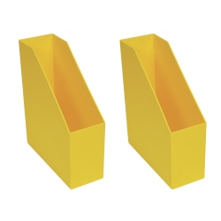 Romanoff Products Vertical Magazine Files, 11-1/2"H x 3-1/2"W x 9-1/2"D, Yellow, Pack Of 2 Files