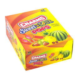 Charms Lollipops, Sweet And Sour Flat Pop, Pack Of 48
