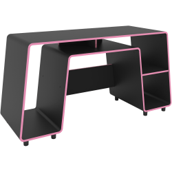 Boahaus Nagoya 58"W Gaming Computer Desk, Black/Purple