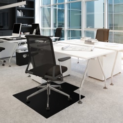 Floortex® Advantagemat® Vinyl Lipped Chair Mat For Carpets, 45" x 53", Black