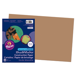 SunWorks® Construction Paper, 12" x 18", Light Brown, Pack Of 50