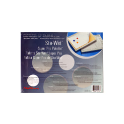 Masterson Sta-Wet Super Pro Palette, Watercolor, Acrylic, and Oils, Reusable, 15 1/2" x 11 1/2" x 1 3/4", White
