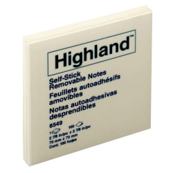 Highland™ Notes, 3 in x 3 in, 12 Pads, 100 Sheets/Pad, Yellow