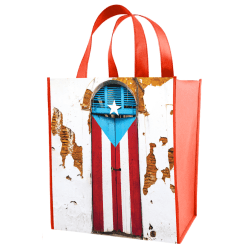 Bags of Bags Non-Woven Laminated Bags, 19"H x 17-1/2"W x 8"D, Puerto Rico Flag, Pack Of 200 Bags