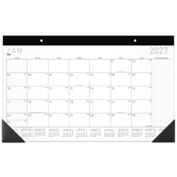 AT-A-GLANCE® Contemporary 2027 Monthly Desk Pad Calendar, Compact, 18" x 11"
