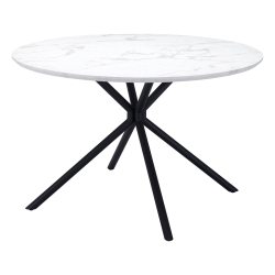 Zuo Modern Amiens MDF And Steel Round Dining Table, 29-15/16"H x 47-1/4"W x 47-1/4"D, White