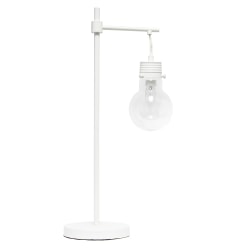 Lalia Home 1-Light Beacon Table Lamp, 24"H, Clear Shade/White Base