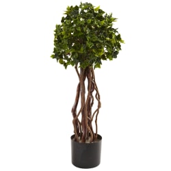 Nearly Natural English Ivy Topiary 30"H Plastic UV Resistant Indoor/Outdoor Tree With Pot, 30"H x 12"W x 11"D, Green