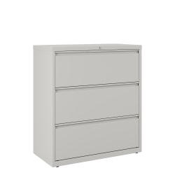 WorkPro® 36"W x 18-5/8"D Lateral 3-Drawer File Cabinet, Light Gray